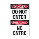 Danger Do Not Enter / Peligro No Entre 12" x 20" Sign